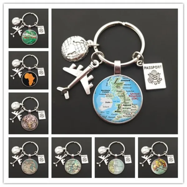 Chaveiro Personalizado de Avião e Mapa-Múndi - Image 6